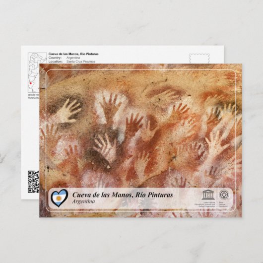 UNESCO WHS - Cueva de las Manos, Río Pintura Briefkaart (Voorkant / Achterkant)