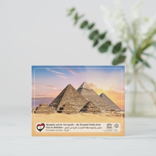 UNESCO WHS - De Pyramiden van Giza Briefkaart (Staand voorkant)