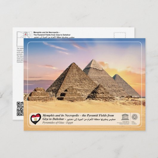 UNESCO WHS - De Pyramiden van Giza Briefkaart (Voorkant / Achterkant)