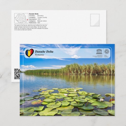 UNESCO WHS - Donaudelta Briefkaart (Voorkant / Achterkant)