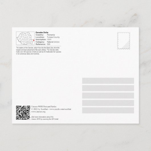 UNESCO WHS - Donaudelta Briefkaart (Achterkant)