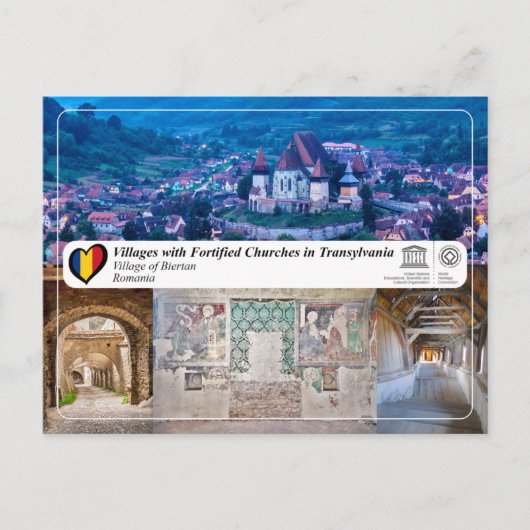 UNESCO WHS - Dorp op het Briefkaart van Biertan (Voorkant)