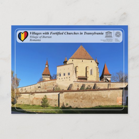 UNESCO WHS - Dorp op het Briefkaart van Biertan (Voorkant)