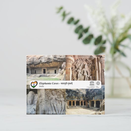UNESCO WHS - Elephanta Caves Briefkaart (Staand voorkant)