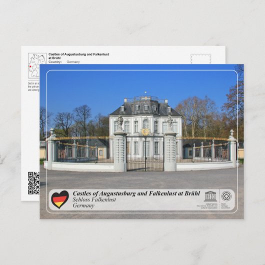 UNESCO WHS - Falkenlust Castle Briefkaart (Voorkant / Achterkant)