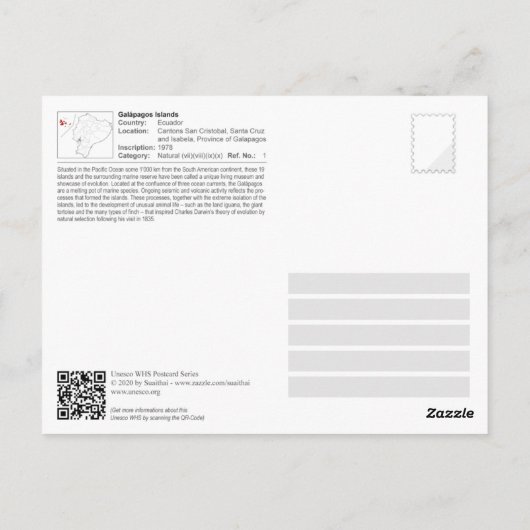 UNESCO WHS - Galápagos Briefkaart (Achterkant)