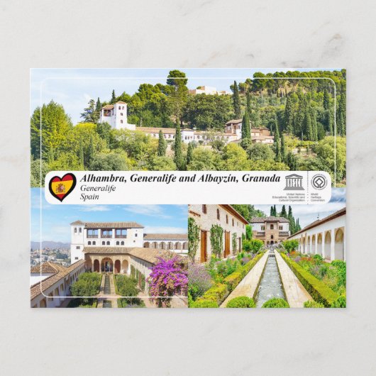 UNESCO WHS - Generalife, Granada Briefkaart (Voorkant)