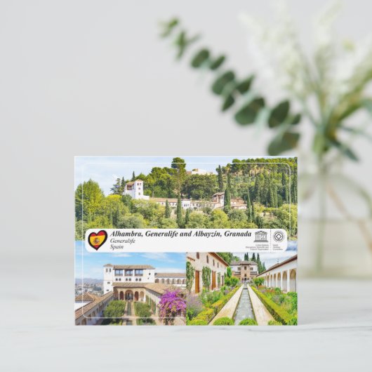 UNESCO WHS - Generalife, Granada Briefkaart (Staand voorkant)