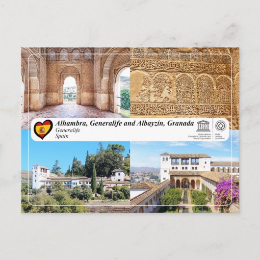 UNESCO WHS - Generalife, Granada Briefkaart (Voorkant)