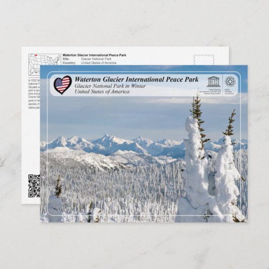 UNESCO WHS - Glacier National Park Briefkaart (Voorkant / Achterkant)