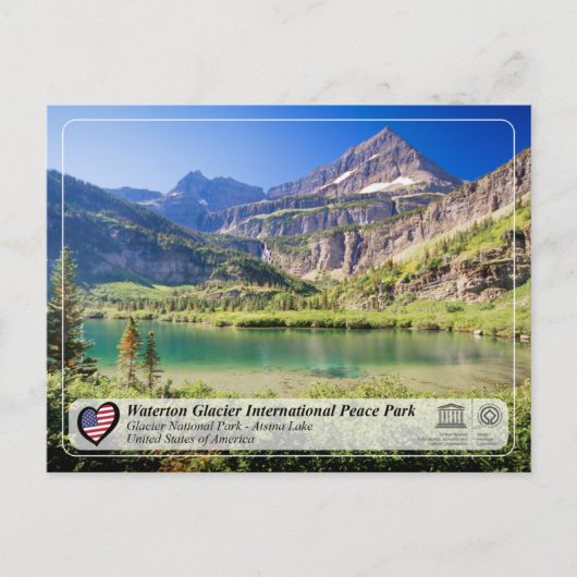 UNESCO WHS - Glacier NP - Atsina Lake Briefkaart (Voorkant)
