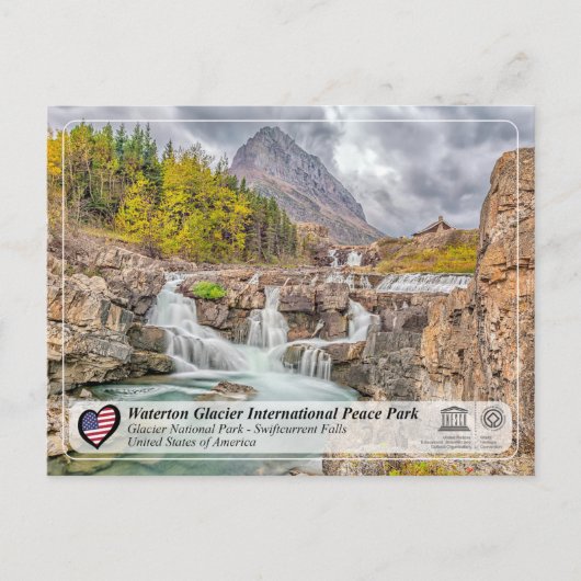 UNESCO WHS - Glacier NP - Swiftcurrent Herfsten Po Briefkaart (Voorkant)