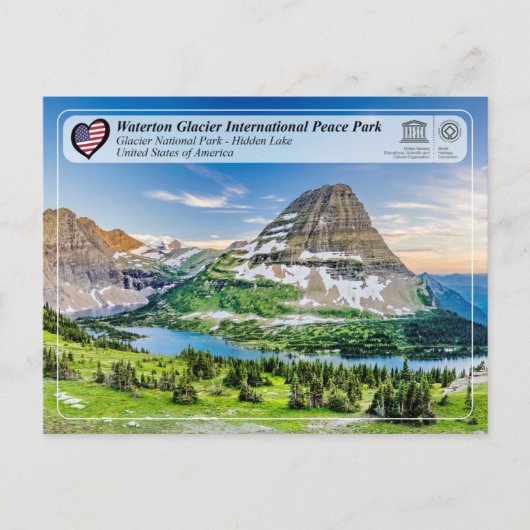 UNESCO WHS - Glacier NP - Verborgen meer Briefkaart (Voorkant)