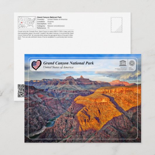 UNESCO WHS - Grand Canyon National Park Briefkaart (Voorkant / Achterkant)