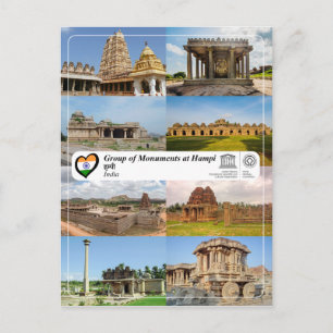 UNESCO WHS - Groep monumenten in Hampi Briefkaart