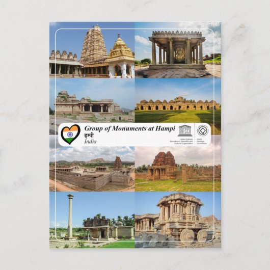 UNESCO WHS - Groep monumenten in Hampi Briefkaart (Voorkant)