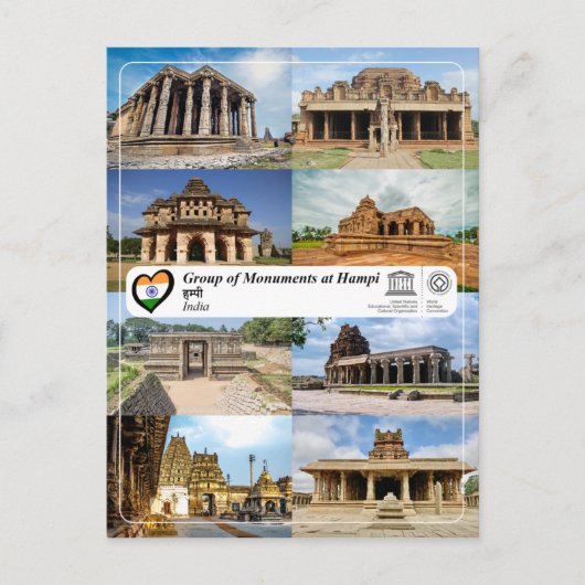 UNESCO WHS - Groep monumenten in Hampi Briefkaart (Voorkant)