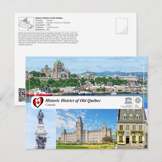 UNESCO WHS - Historic District of Old Québec Briefkaart (Voorkant / Achterkant)