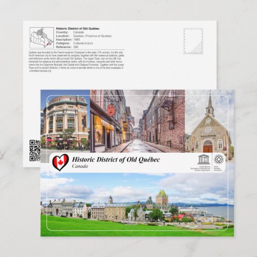 UNESCO WHS - Historic District of Old Québec Briefkaart (Voorkant / Achterkant)