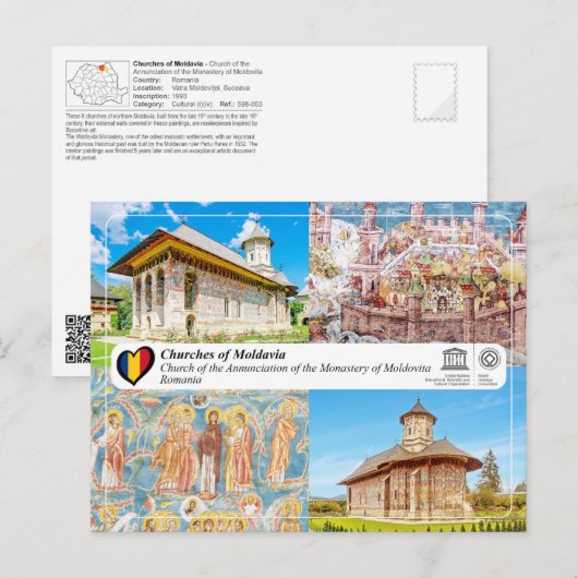 UNESCO WHS - Kkerken van Moldavië - Moldavië Briefkaart (Voorkant / Achterkant)