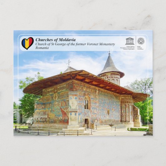 UNESCO WHS - Kkerken van Moldavië - Voronet Briefkaart (Voorkant)