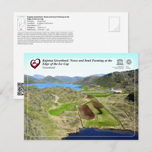 UNESCO WHS - Kujataa Groenland - Inuit Farming Briefkaart (Voorkant / Achterkant)