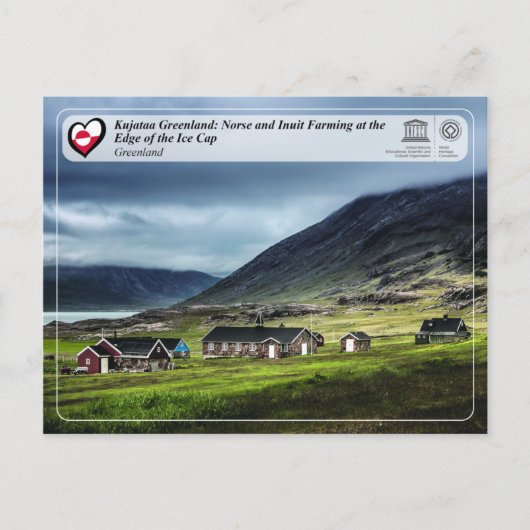 UNESCO WHS - Kujataa Groenland - Inuit Farming Briefkaart (Voorkant)