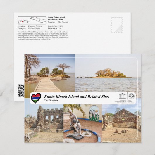 UNESCO WHS - Kunta Kinteh Island en verwante sites Briefkaart (Voorkant / Achterkant)
