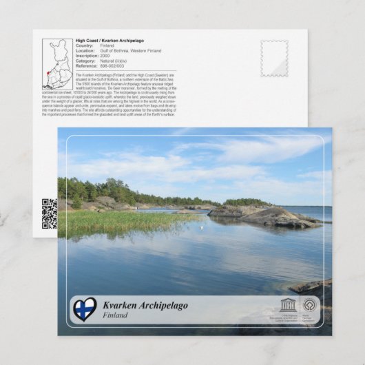 UNESCO WHS - Kvarken Archipel Briefkaart (Voorkant / Achterkant)