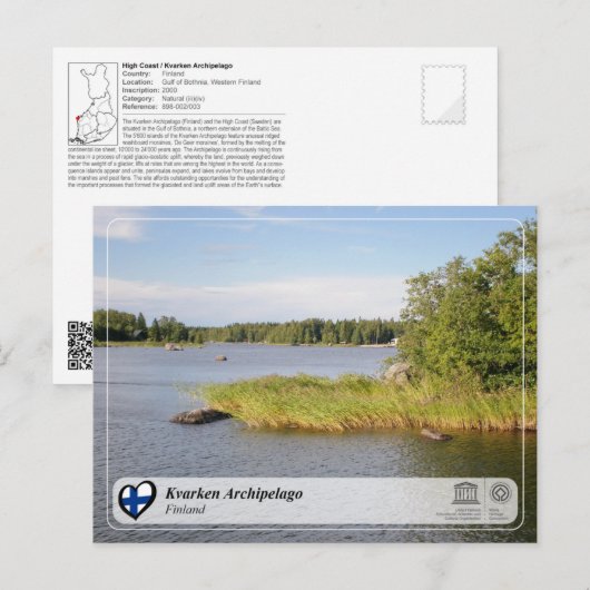 UNESCO WHS - Kvarken Archipel Briefkaart (Voorkant / Achterkant)