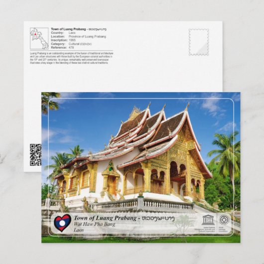UNESCO WHS - Luang Prabang - Wat Hau Pha Bang Briefkaart (Voorkant / Achterkant)