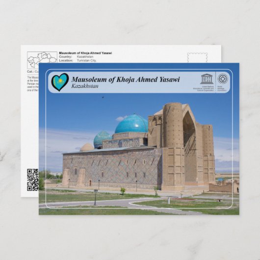 UNESCO WHS - Mausoleum van Khoja Ahmed Yasawi Briefkaart (Voorkant / Achterkant)