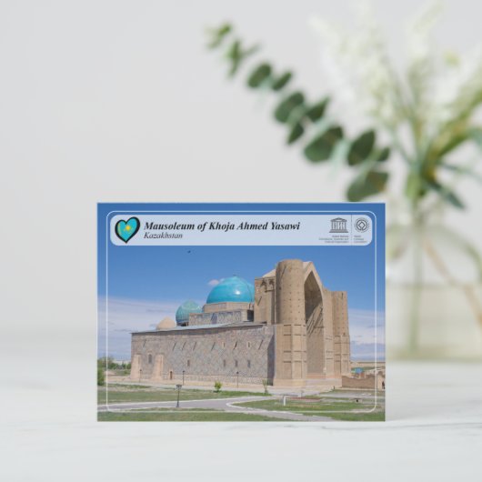 UNESCO WHS - Mausoleum van Khoja Ahmed Yasawi Briefkaart (Staand voorkant)
