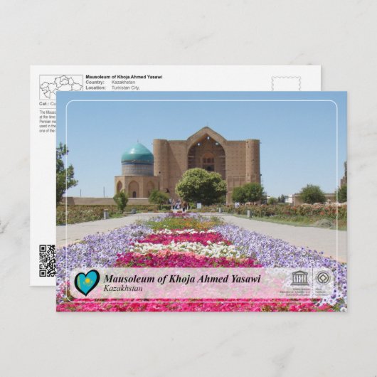 UNESCO WHS - Mausoleum van Khoja Ahmed Yasawi Briefkaart (Voorkant / Achterkant)