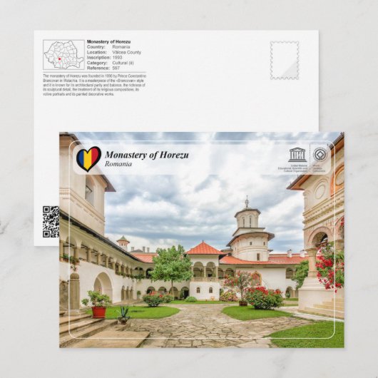 UNESCO WHS - Monastery of Horezu Postcard Briefkaart (Voorkant / Achterkant)