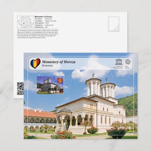 UNESCO WHS - Monastery of Horezu (Stamp Edition) Briefkaart (Voorkant / Achterkant)