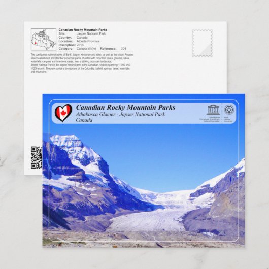 UNESCO WHS - Nationaal Park Jasper Briefkaart (Voorkant / Achterkant)