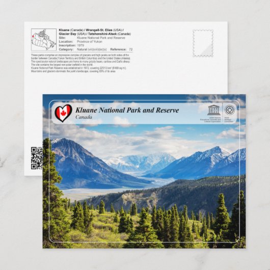 UNESCO WHS - Nationaal park Kluane en reserve Briefkaart (Voorkant / Achterkant)