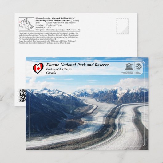 UNESCO WHS - Nationaal park Kluane en reserve Briefkaart (Voorkant / Achterkant)