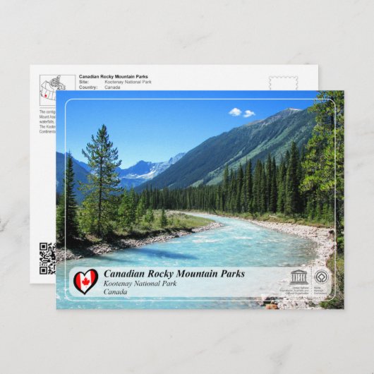 UNESCO WHS - Nationaal Park Kootenay Briefkaart (Voorkant / Achterkant)