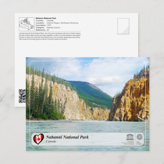 UNESCO WHS - Nationaal Park Nahanni Briefkaart (Voorkant / Achterkant)