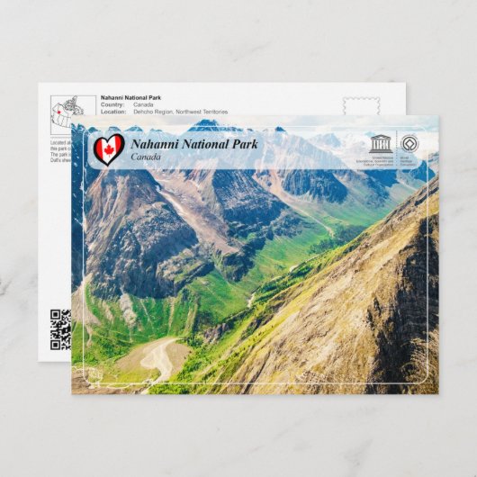 UNESCO WHS - Nationaal Park Nahanni Briefkaart (Voorkant / Achterkant)