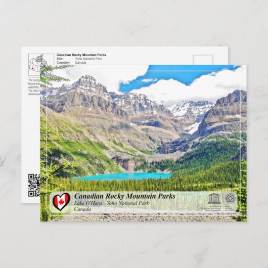 UNESCO WHS - Nationaal Park Yoho Briefkaart (Voorkant / Achterkant)
