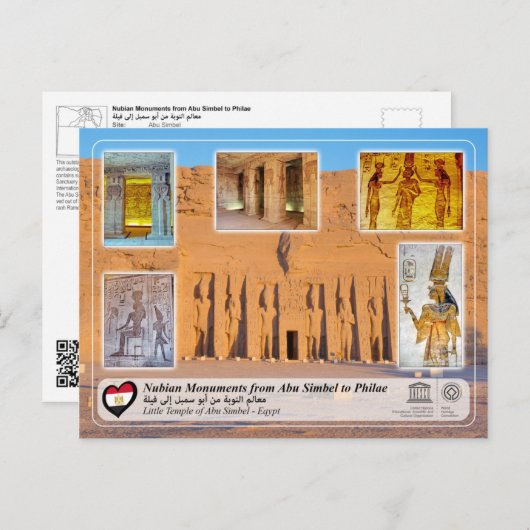 UNESCO WHS - Nubian Monuments - Abu Simbel Briefkaart (Voorkant / Achterkant)