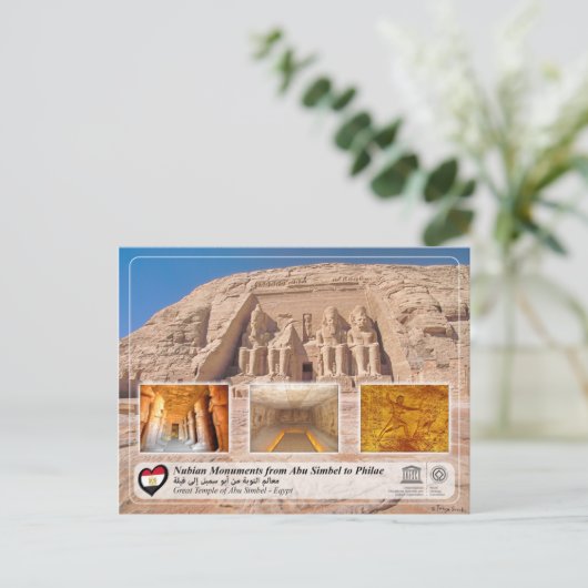 UNESCO WHS - Nubian Monuments - Abu Simbel Briefkaart (Staand voorkant)