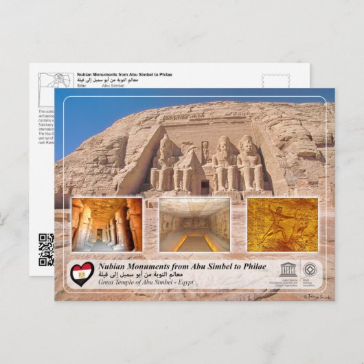 UNESCO WHS - Nubian Monuments - Abu Simbel Briefkaart (Voorkant / Achterkant)