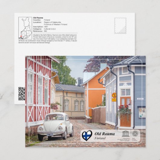 UNESCO WHS - Old Rauma Briefkaart (Voorkant / Achterkant)