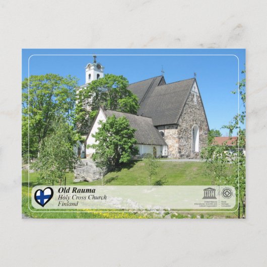UNESCO WHS - Old Rauma - Heilige Kruiskerk Briefkaart (Voorkant)