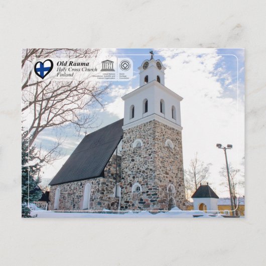 UNESCO WHS - Old Rauma - Heilige Kruiskerk Briefkaart (Voorkant)
