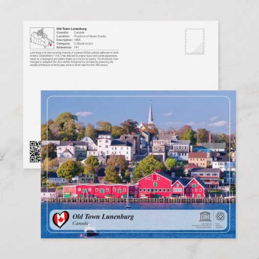 UNESCO WHS - Old Town Lunenburg Briefkaart (Voorkant / Achterkant)